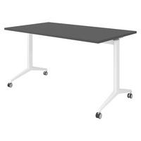 SEMINARTISCH klappbar & fahrbar 80/140/75 cm in Graphitfarben/Weiß - Graphitfarben/Weiß, Holzwerkstoff (80/140/75cm) - bümö
