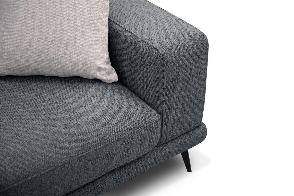 ECKSOFA MEDIOLANE 5-Sitzer, dunkelgrau - Dunkelgrau, Holzwerkstoff/Textil (219/282cm) - Courtois Laville