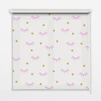 VNÚTORNÁ roleta - okenná roleta - roleta - 120x140 cm - Nakreslené obočie a bodky - pink, plast (120/140/0.5cm) - TULUP