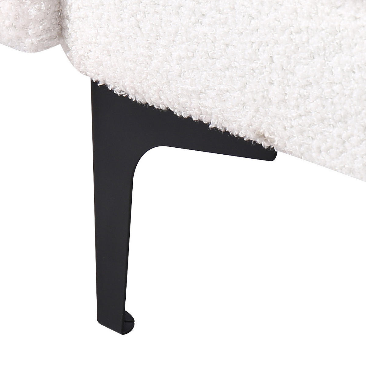 SESSEL Bouclé Weiß Alnes - Weiß, Textil (110/77/89cm) - Beliani