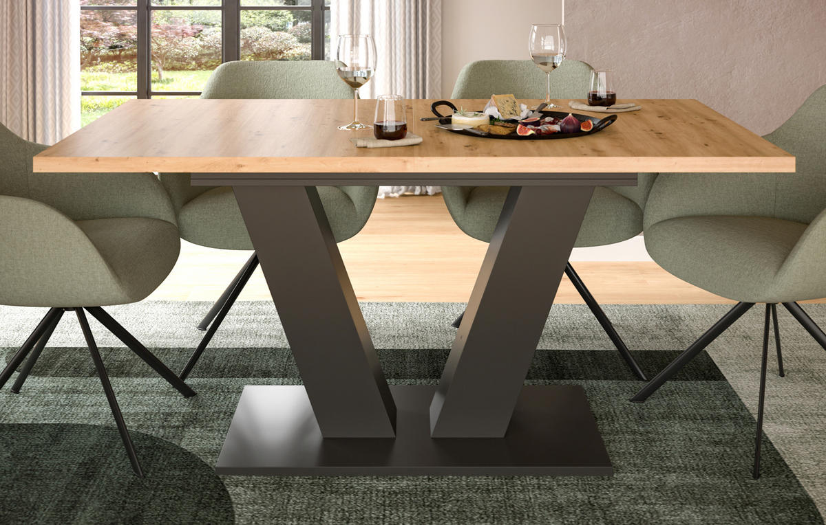ESSTISCH Eiche, grau 150 - 190 cm, Küchentisch ausziehbar - Eiche Artisan/Grau, Holz/Holzwerkstoff (150/90/76cm) - Inn.Furn