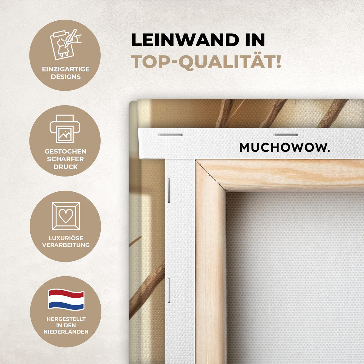 LEINWANDBILD Beige - Osterkuchen - Eier Wanddeko 90x60 cm - Beige, Textil (90/60cm) - MuchoWow