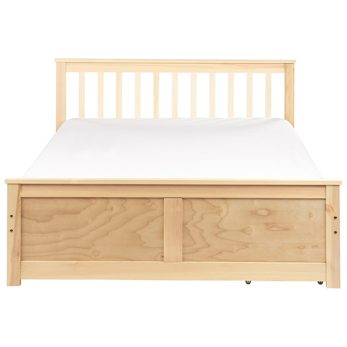 BETT mit Schubladen 140x200 cm Heller Holzfarbton Olendon - Hellbraun, Holz (140/200cm) - Beliani