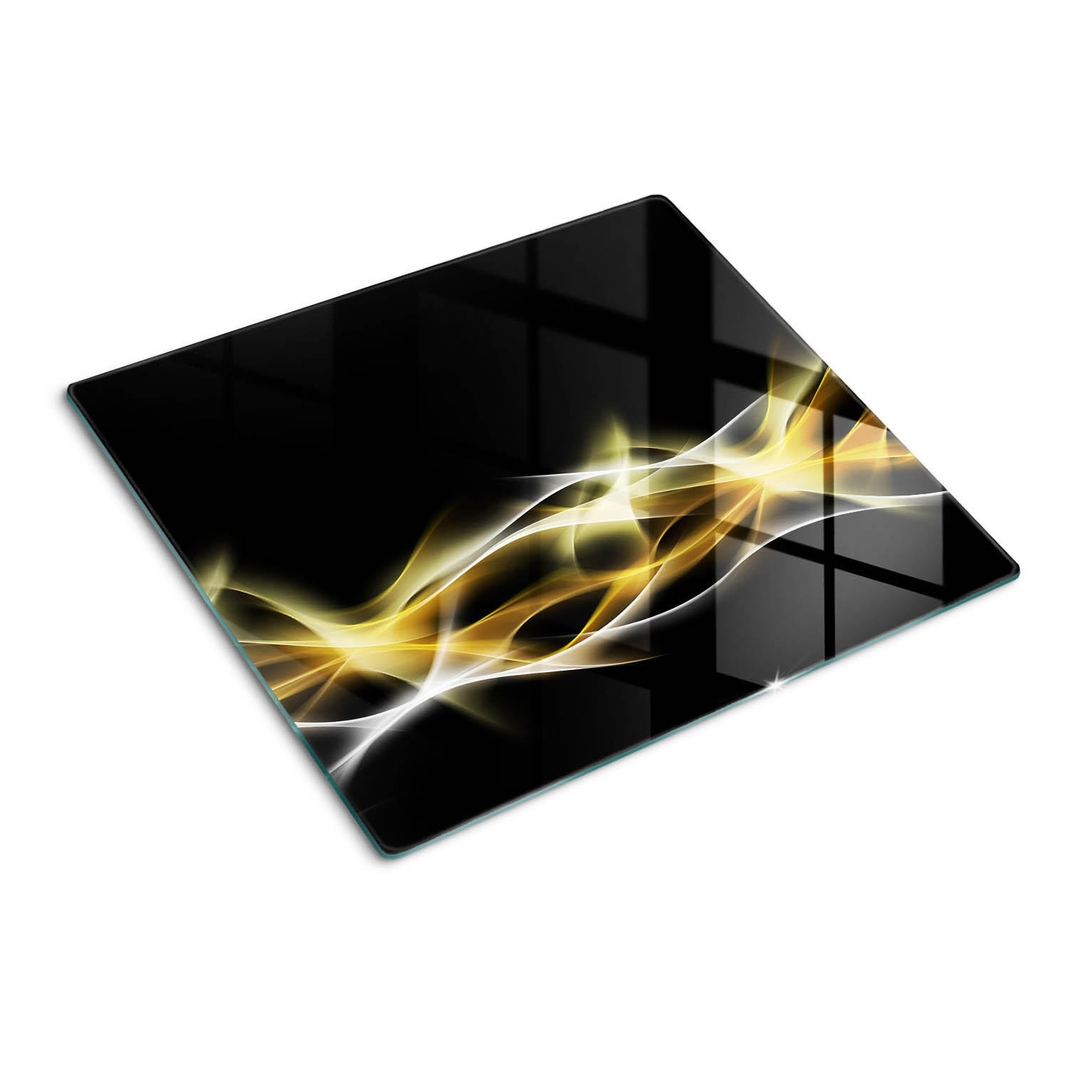 GLASPLATTE 60x52 cm Abstraktion Licht - Gelb, Glas (60/0.4/52cm) - TULUP