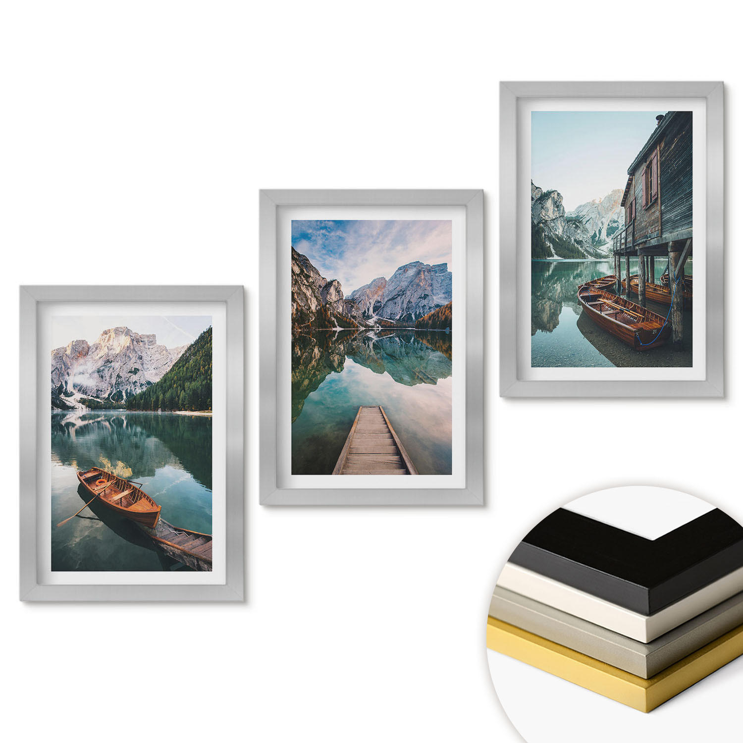 ArtPrintCave Wandbilder Silber 20x30 cm