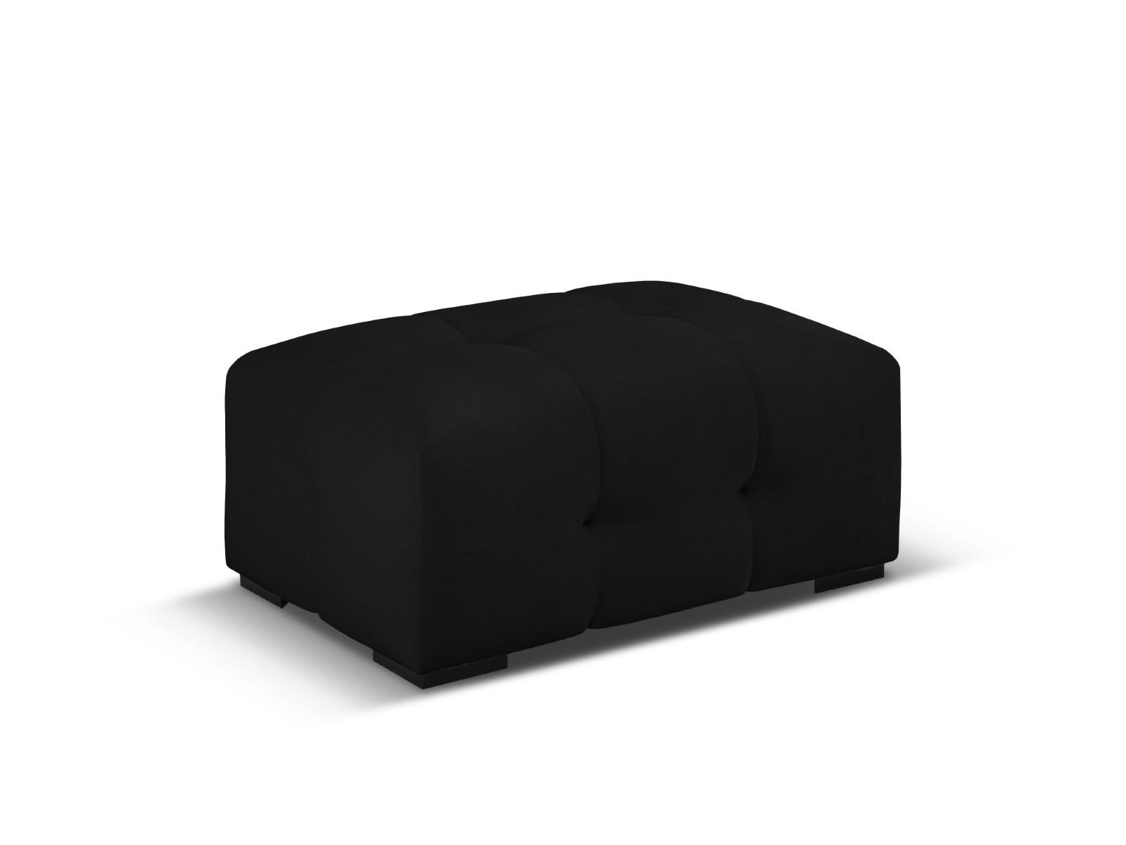 POUF Kendal aus Samt schwarz - Schwarz, Textil (104/45/72cm) - Micadoni