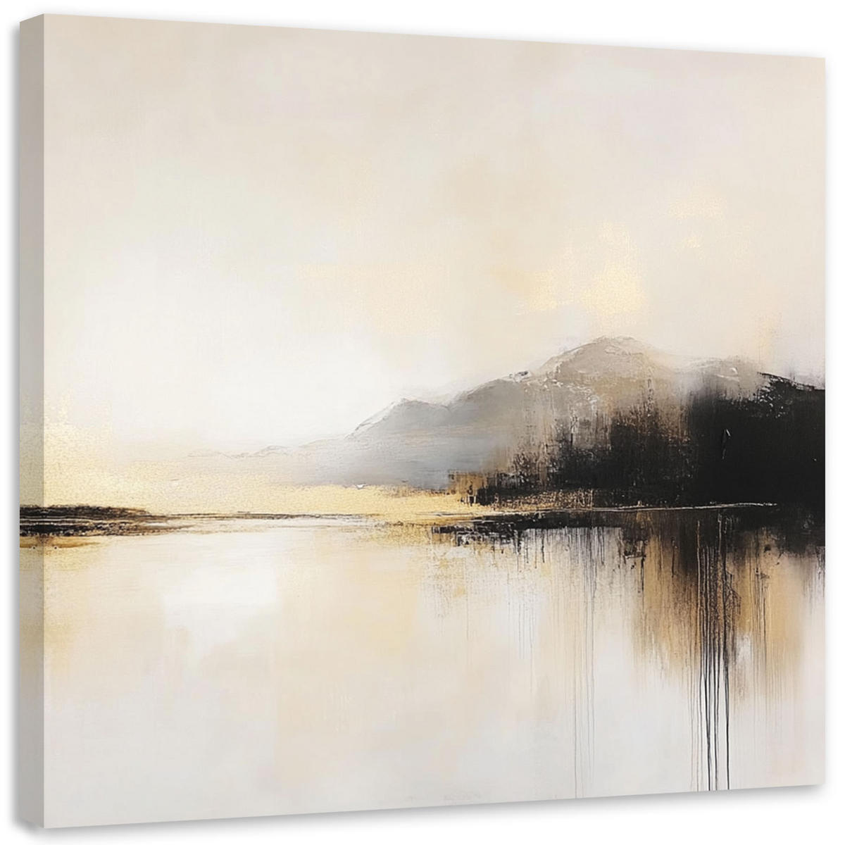 LEINWANDBILD Abstraktion in Beige 40x40cm - Beige, Textil (40/40cm) - Feeby