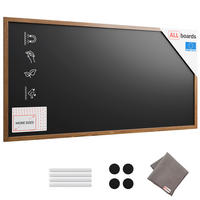 SCHWARZE magnetische Kreidetafel mit Holzrahmen 200x100cm - Braun, Holz (200/100/2cm) - ALLboards