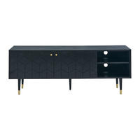 TV-BOARD - 150 cm x 40 cm - Holz, Platte - Schwarz, Goldfarben - PARIOMA - Goldfarben/Schwarz, Holz (150/55/40cm) - Vente-Unique