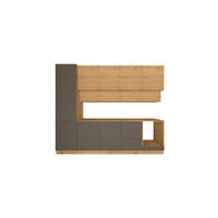KÜCHENZEILE 300 cm - Nexa KÜ-LN-006 - in Woodline & Grau / Matt - Eiche Artisan/Grau, Holz (300/212/58cm) - ROYAL24_MARKT