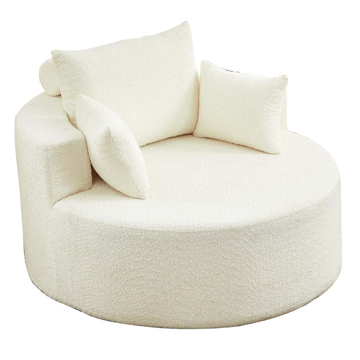 SESSEL aus Chenille-Schaumstoff, ohne Montage und modular kombinierbar - Beige, Textil (127/82/127cm) - Urban Meuble