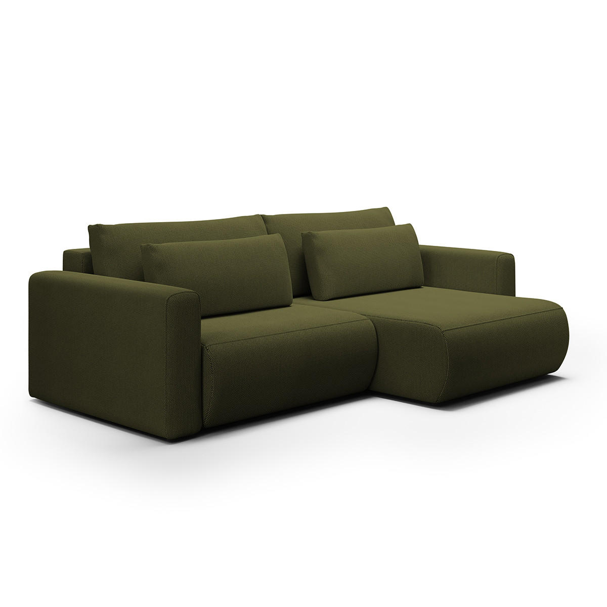 ECKSOFA Evy 3 Sitzplätze Grün - Grün, Holz (240/149cm) - Petits-meubles