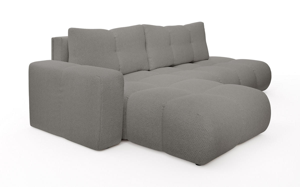 ECKSOFA L Form Hosio Grau 286/177/88 cm Links mit Schlaffunktion - Schwarz/Grau, Kunststoff/Textil (177/286cm) - AX Living