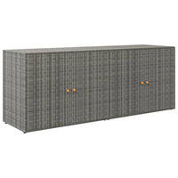 GARTENSCHRANK Grau 198/55,5/80 Cm Poly Rattan - Grau, Holzwerkstoff (55.5/80/198cm) - vidaXL