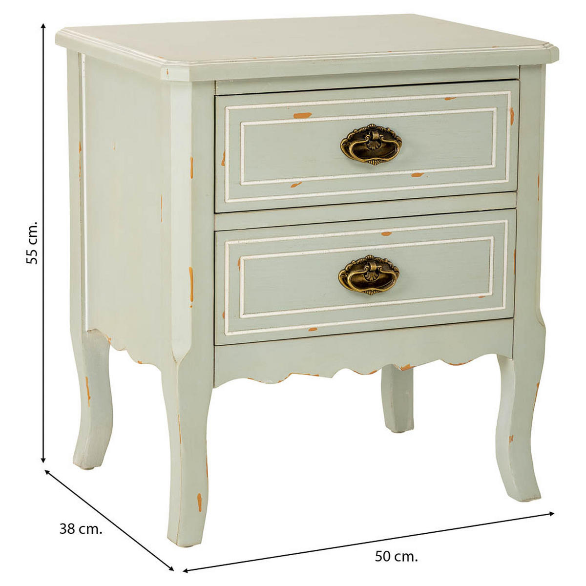 NACHTTISCH aus Holz, 50x38x55cm - Weiß, Holz (50/55/38cm) - Wanderlust