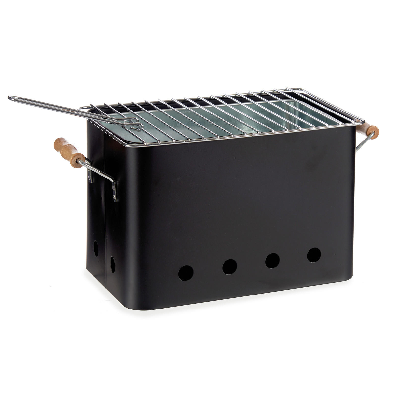 GRILL Tragbar Eisen/Zink - Schwarz, Metall (32/20.7/20.5cm)