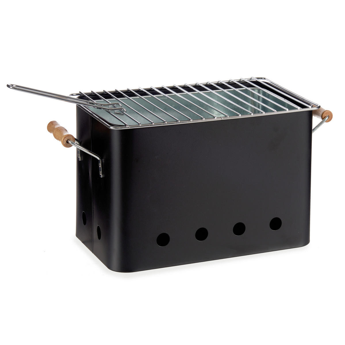GRILL Tragbar Eisen/Zink - Schwarz, Metall (32/20.7/20.5cm)