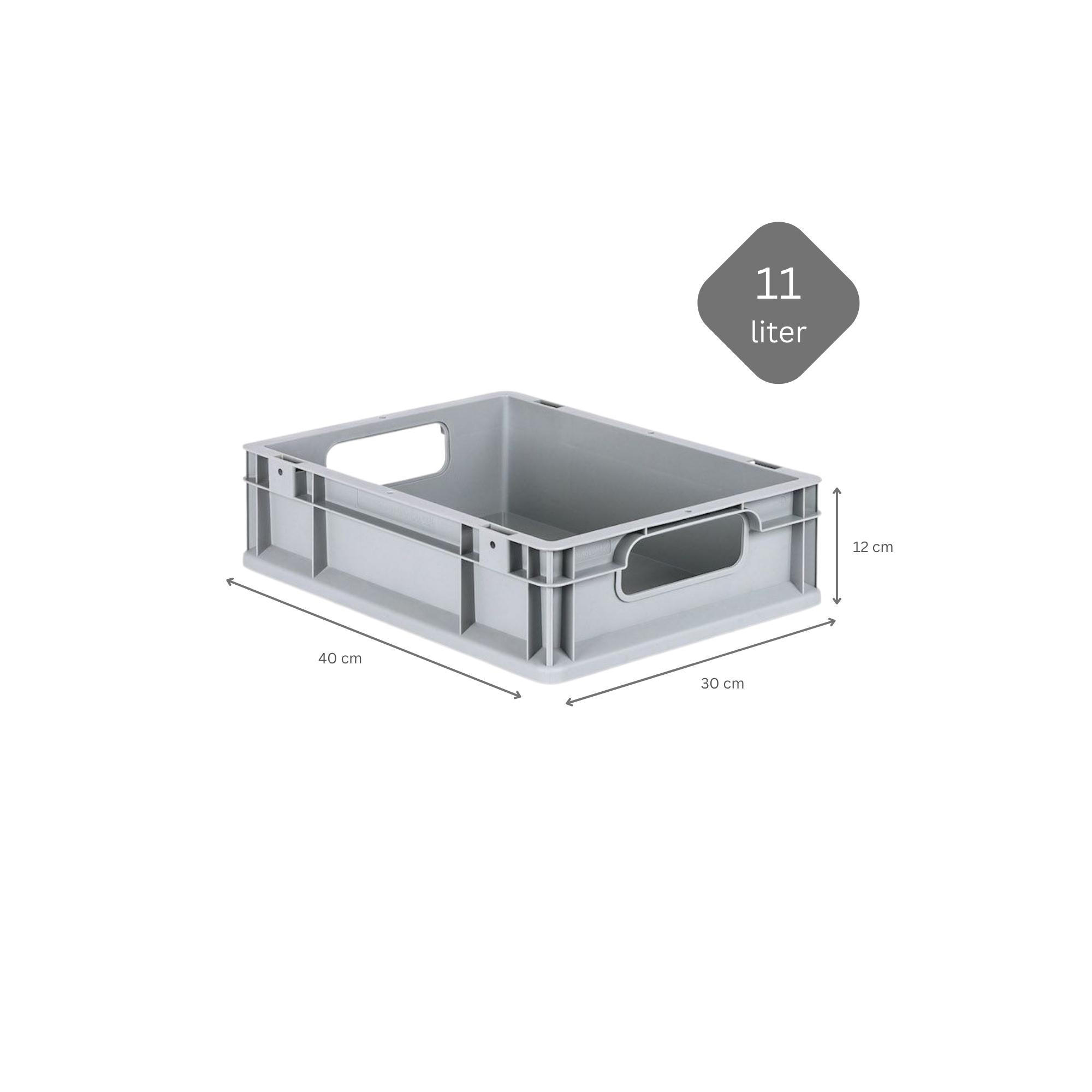 EUROBOX 5x Nextgen Economy Mit Auflagedeckel Grau/Rot Griffe Offen 11 Liter - Rot, Kunststoff (30/12/40cm) - PROREGAL
