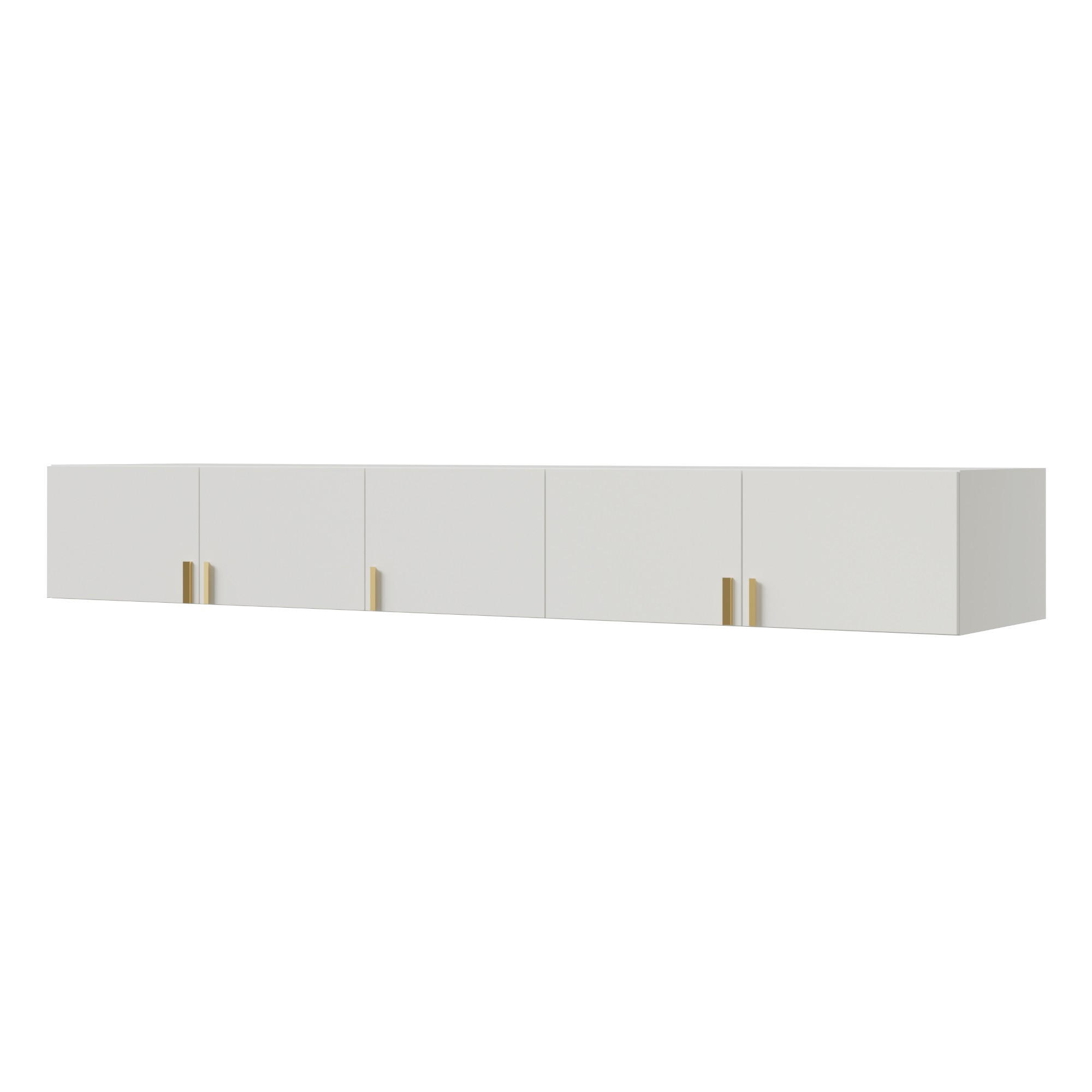 AUFSATZ für Schrank Napoli 5D 250 Weiß (schwarzer oder goldener Griff) - Silberfarben/Schwarz, Holzwerkstoff/Kunststoff (250/35/60cm) - mzm24