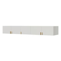 AUFSATZ für Schrank Napoli 5D 250 Weiß (schwarzer oder goldener Griff) - Silberfarben/Schwarz, Holzwerkstoff/Kunststoff (250/35/60cm) - mzm24
