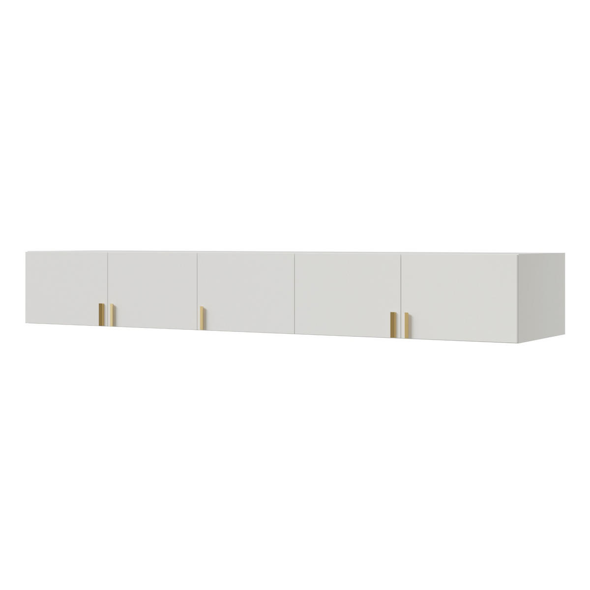 AUFSATZ für Schrank Napoli 5D 250 Weiß (schwarzer oder goldener Griff) - Silberfarben/Schwarz, Holzwerkstoff/Kunststoff (250/35/60cm) - mzm24