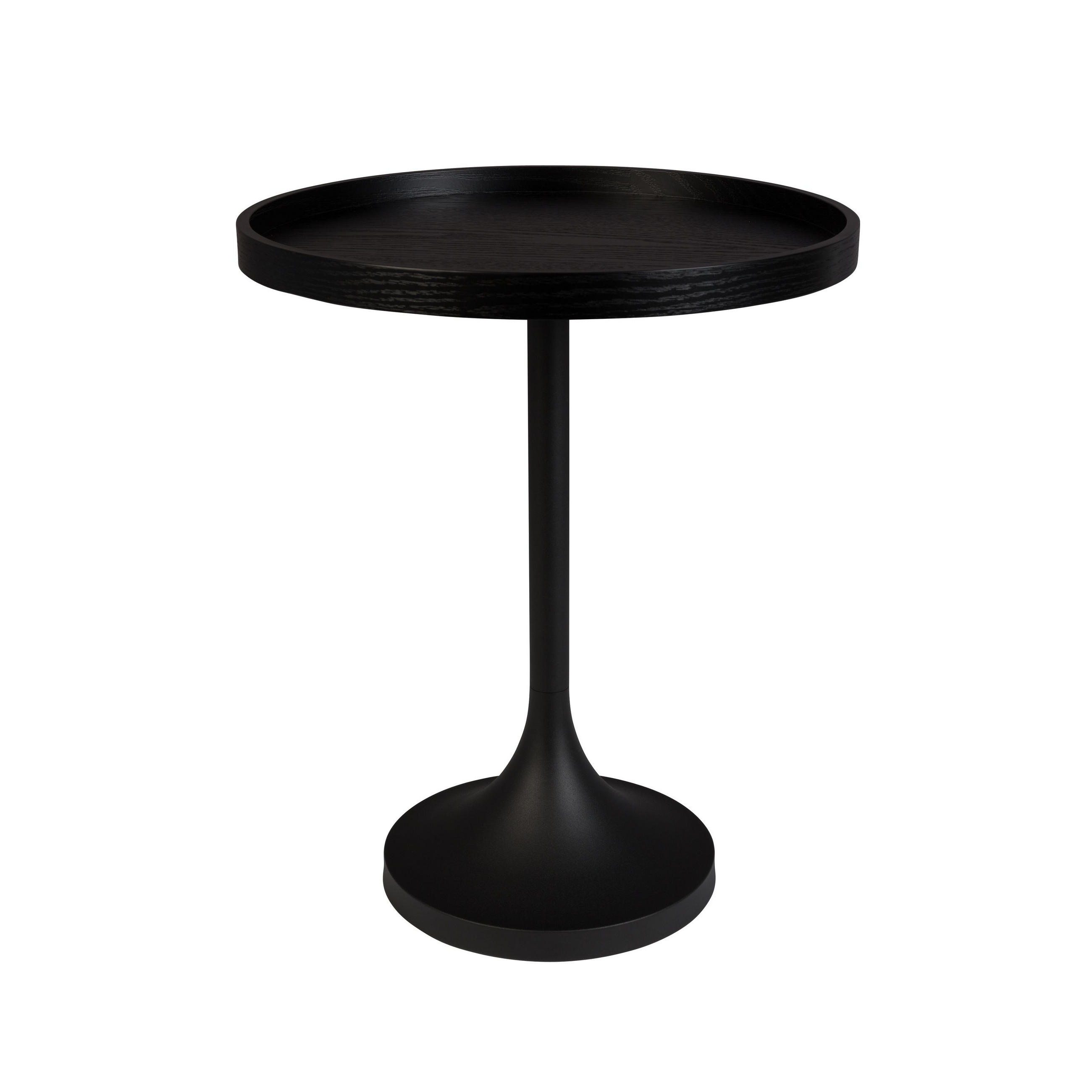 BEISTELLTISCH Jason Rund 46 cm Schwarz - Schwarz, Holzwerkstoff (46/46/55.7cm) - Zuiver