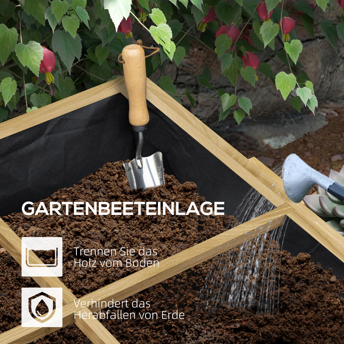 HOCHBEET, Naturholz, Tannenholz - Naturfarben, Holz (91.5/89/122cm) - Outsunny