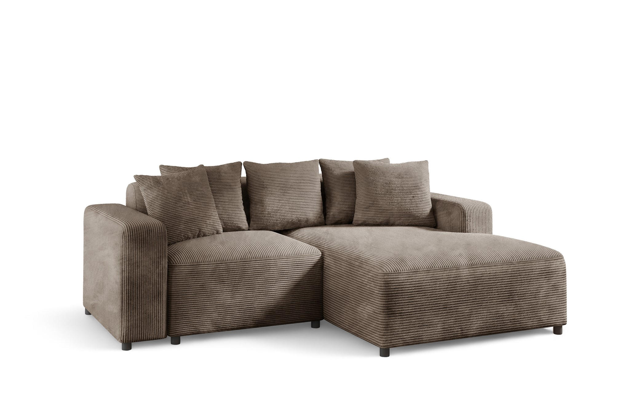 ECKSOFA Megan Xs In Stoff Poso - Mokka, Holzwerkstoff/Textil (240/165cm) - Fun Möbel