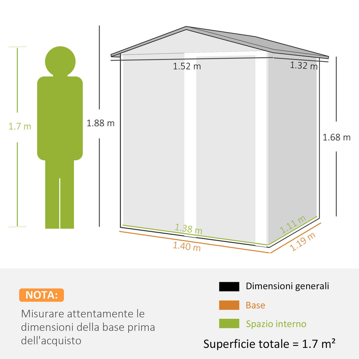 GARTENHAUS Grau 1 Stück - Grau, Kunststoff/Metall (132/188/152cm) - GiPP