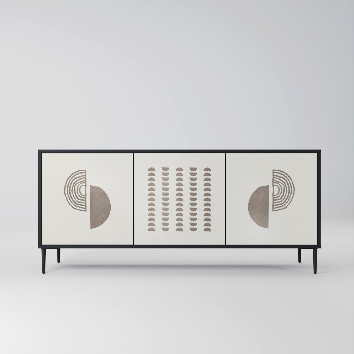 SIDEBOARD HARMONY ESSENCE, Eicheneffekt, 164,5x42x77,5 cm, 3 Türen - Eichefarben/Buchefarben, Holzwerkstoff/Buchenholz (164.5/77.5/42cm) - SpaceRebels