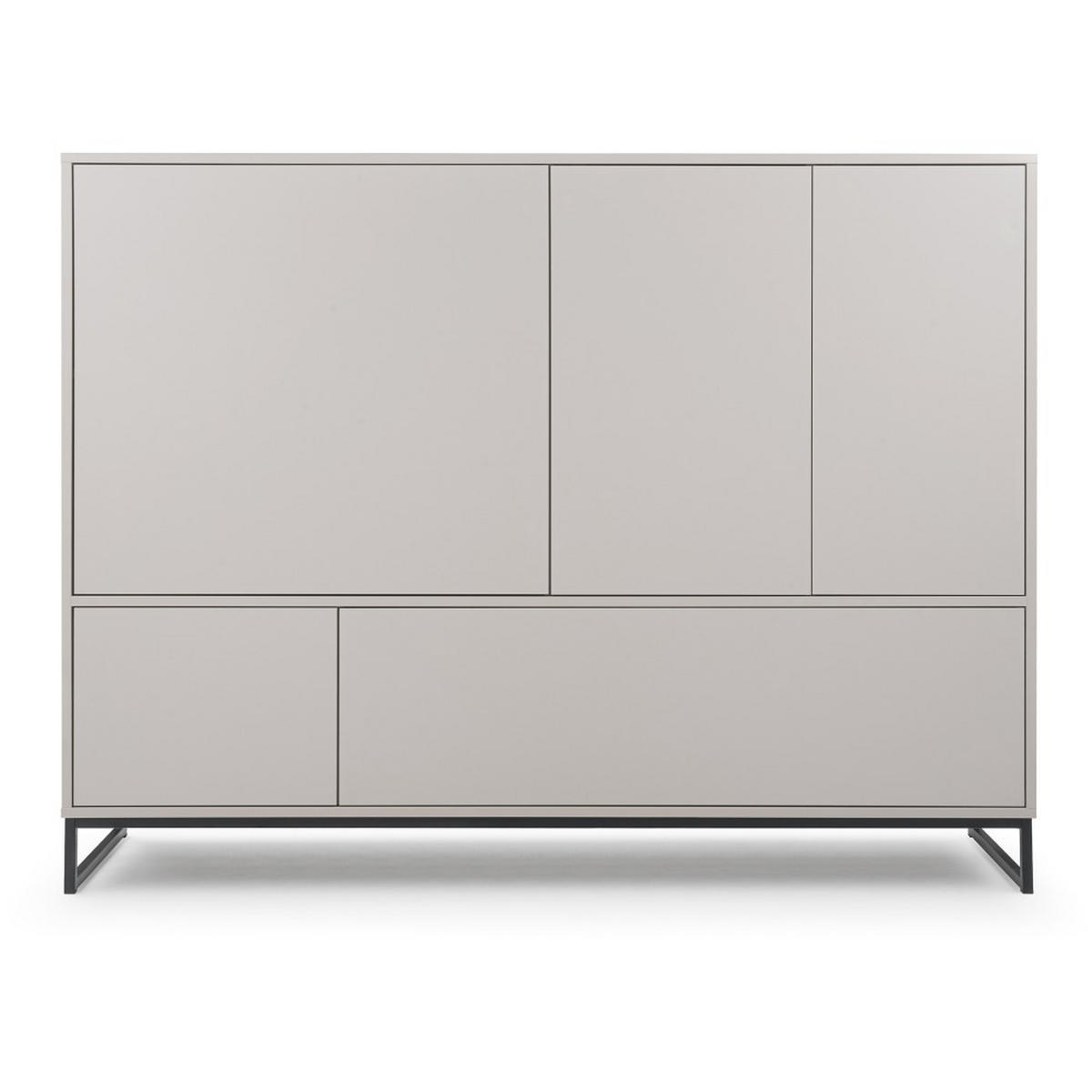 KOMMODE Giana mit 5 Türen, 160 cm, Beige Sand - Sandfarben/Beige, Holzwerkstoff (160/120/45cm) - Beautysofa