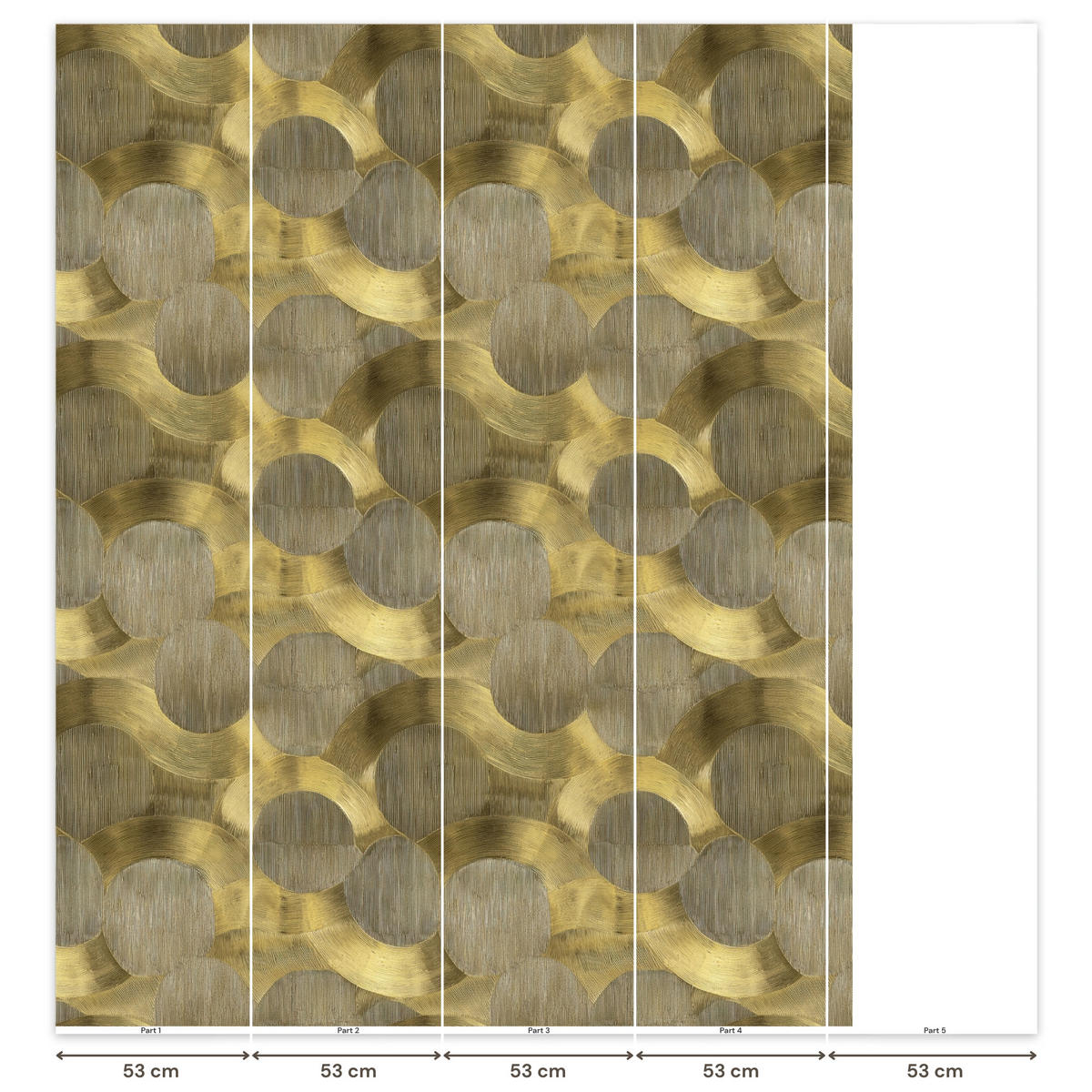 TAPETE - Modern - Geometrisch - Gold - 220x280 cm - Goldfarben, Papier (220/280cm) - OnlyWow