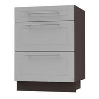 SCHUBLADENUNTERSCHRANK Kvantum D3M/60 60 / 50 / 82cm - Dunkelgrau/Grau, Holz/Holzwerkstoff (60/82/50cm) - Feldmann-Wohnen