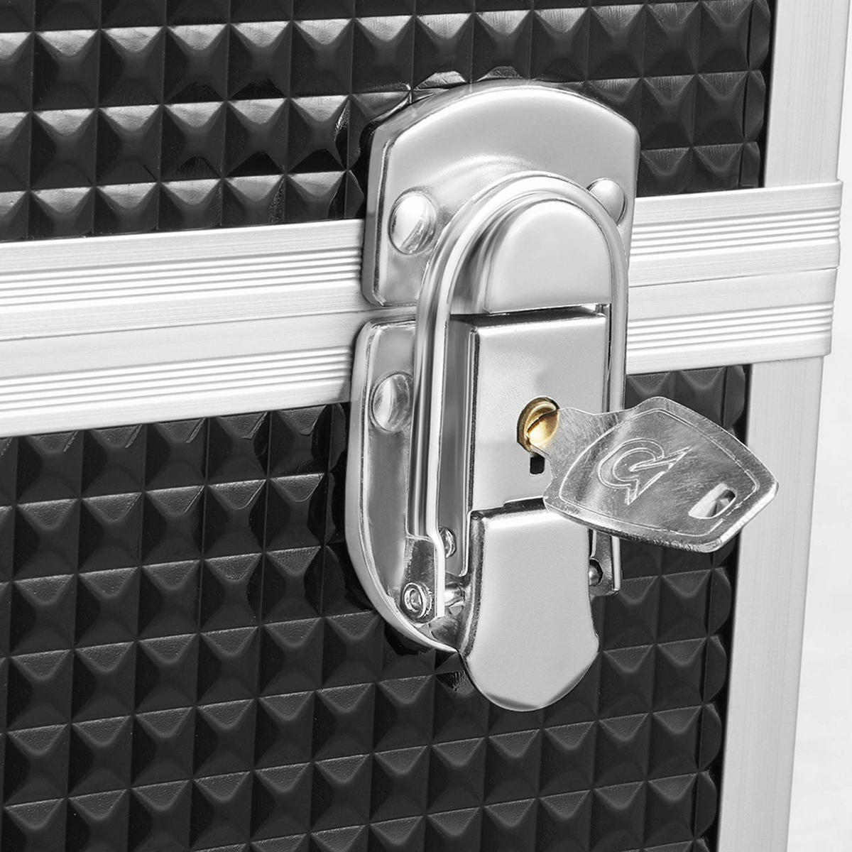 KOSMETIKKOFFER MAKE-UP KOFFER - Schwarz, Holzwerkstoff (24/19/30cm) - Hansiro