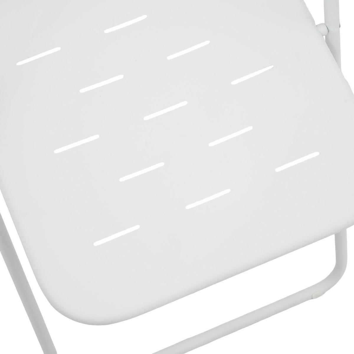 BISTROSET 3 teilig klappbar Metall weiß - Weiß, Metall - LEBENLANG