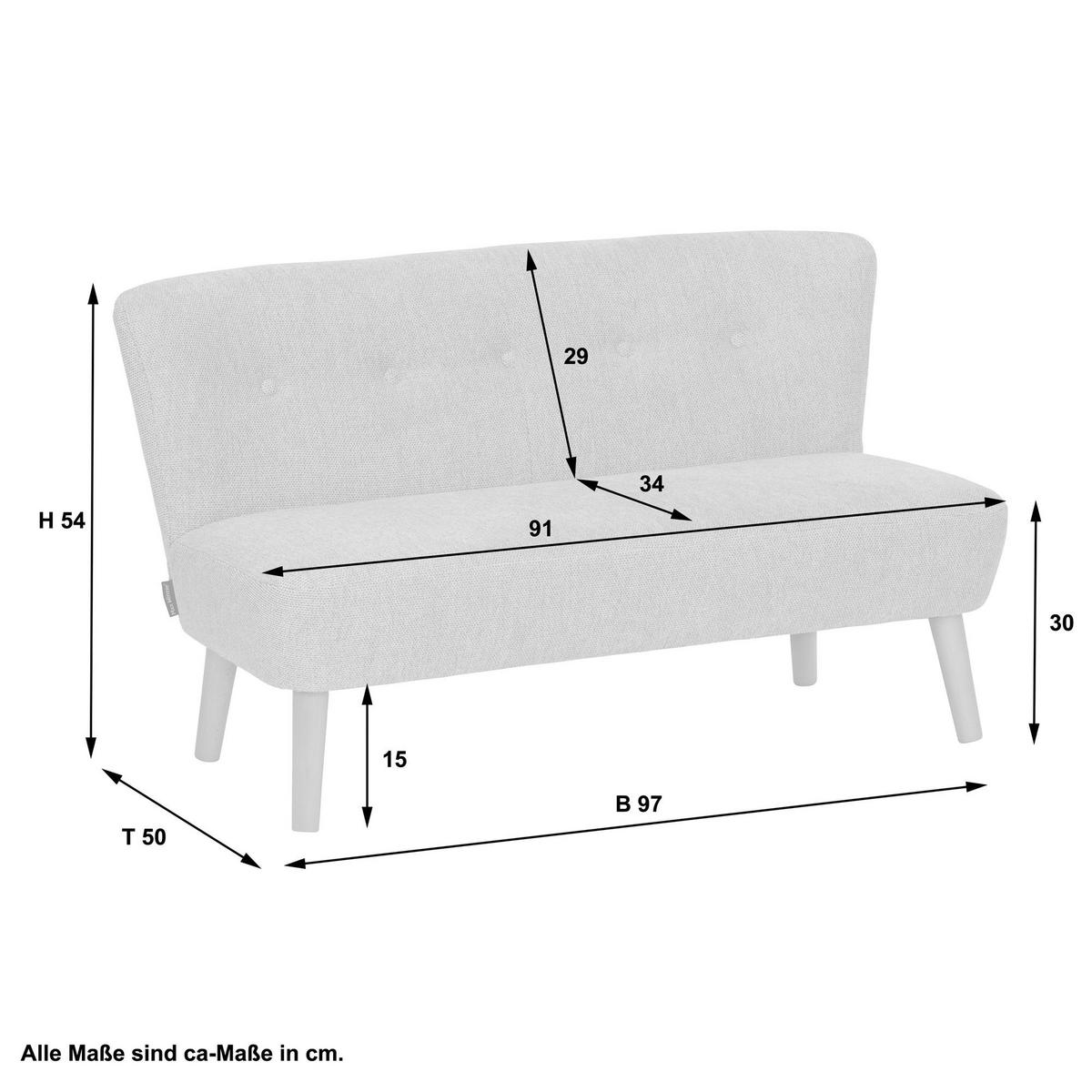 KINDERSOFA 2-Sitzer Katya Flachgewebe dunkelblau - Dunkelblau, Kunststoff (97/54/50cm) - 58aufmkessel