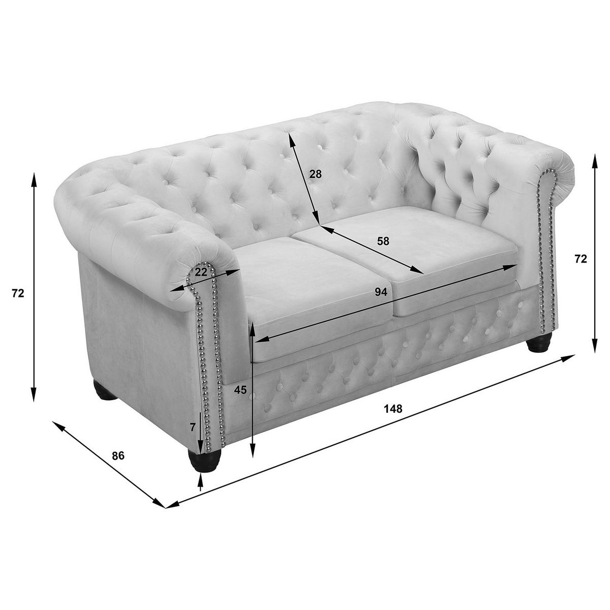 2-SITZER SOFA - Buchefarben/Schwarz, Buchenholz/Textil (148/72/86cm) - home24