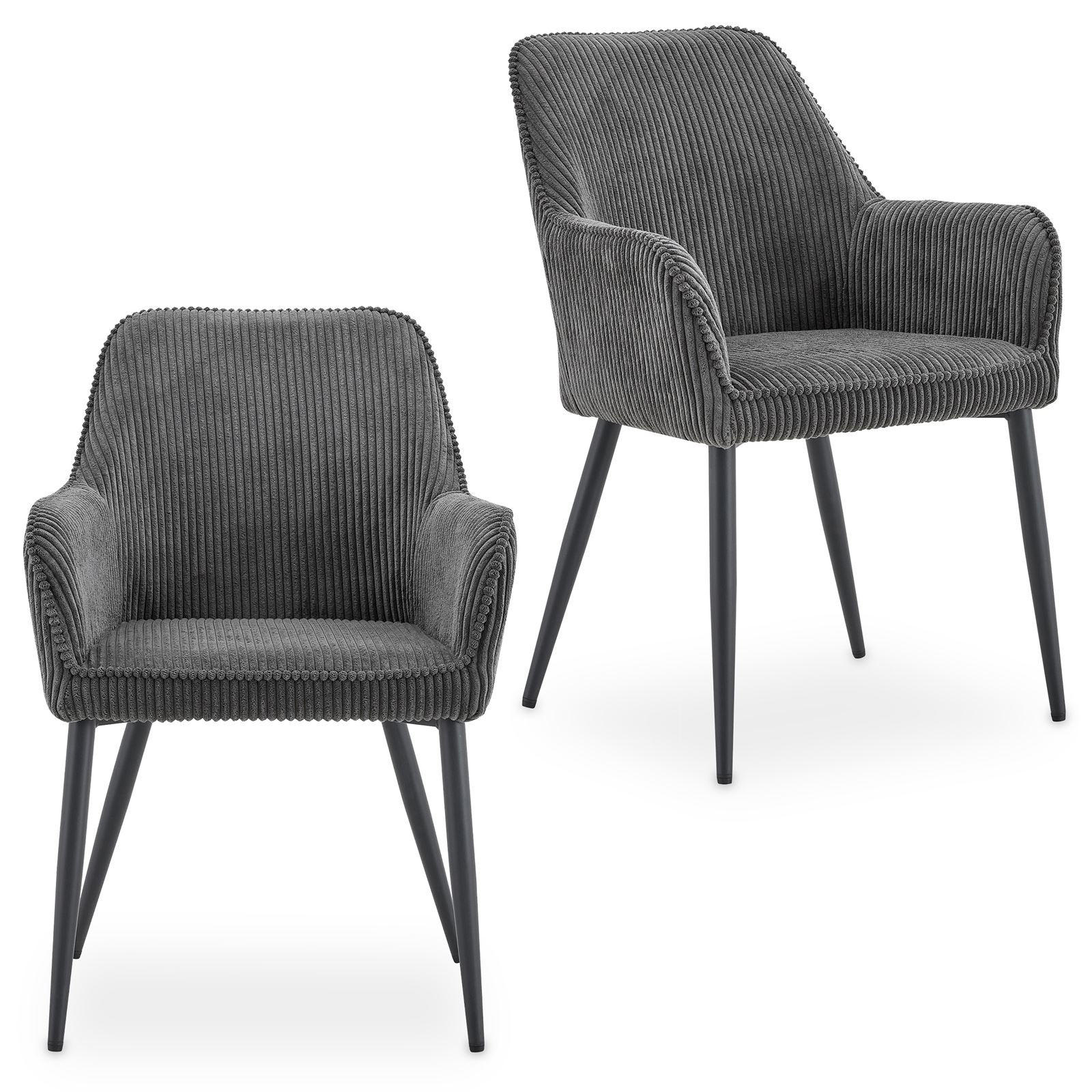 ESSZIMMERSTÜHLE VERONA 2er-Set grau - Grau, Textil (59/85/63cm) - IDIMEX