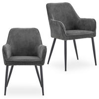 ESSZIMMERSTÜHLE VERONA 2er-Set grau - Grau, Textil (59/85/63cm) - IDIMEX