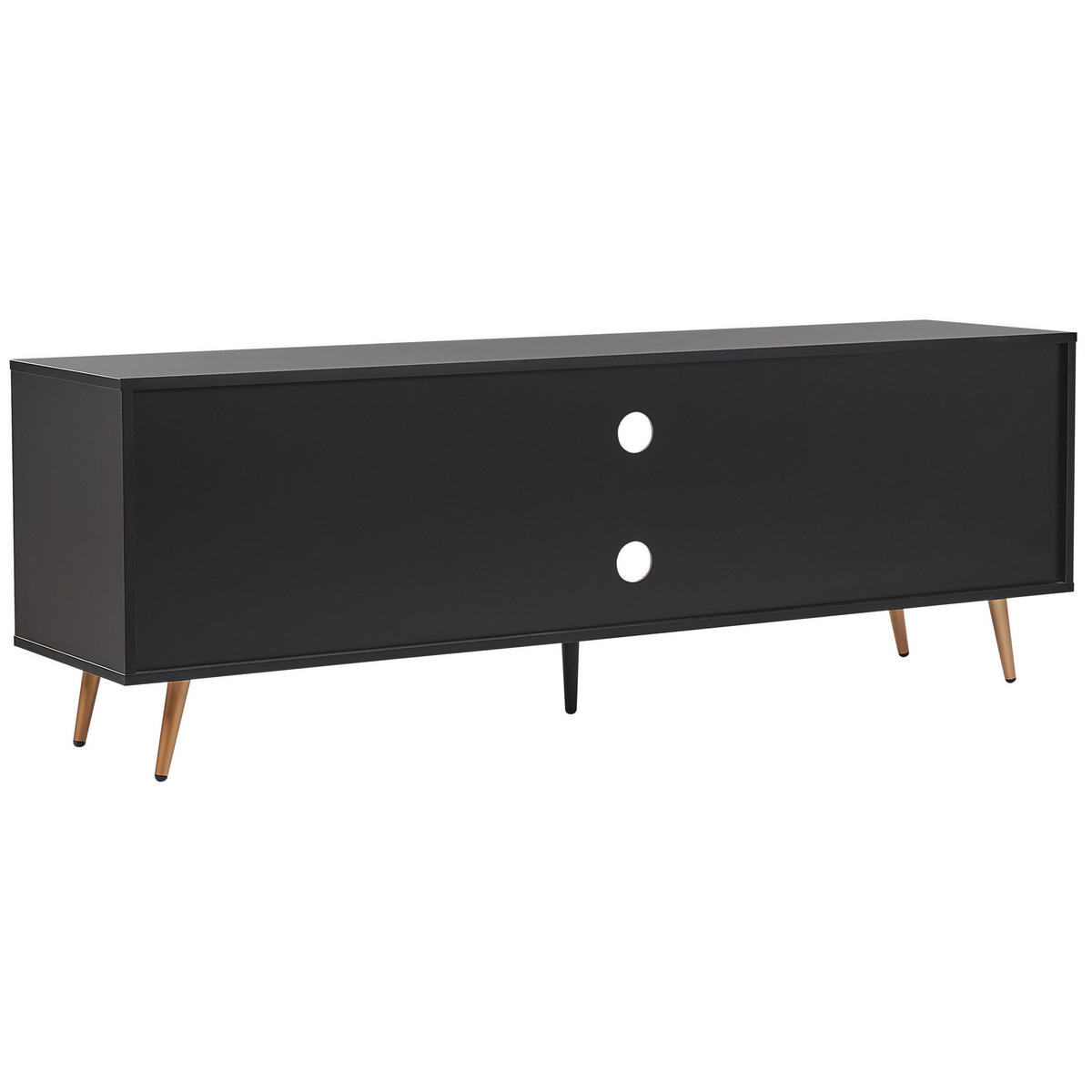 TV-MÖBEL Schwarz, Gold INDIO 40/166/57 cm - Schwarz, Holzwerkstoff (166/57/40cm) - Beliani