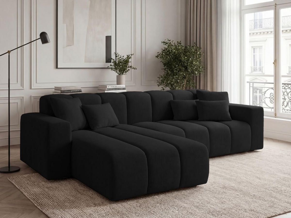 ECKSOFA Nork Schwarz Links - Schwarz, Holz/Textil (180/265cm) - Graingold