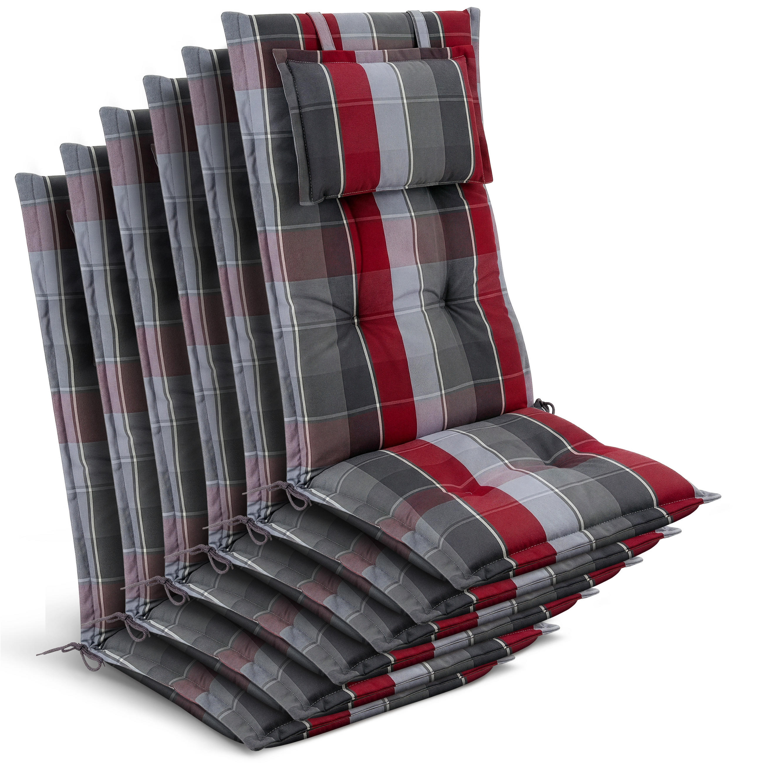 HOCHLEHNER Highlux HL 120x52x7cm Grau-Rot-Hellblau-Kariert (6tlg) - Hellblau, Textil (52/120cm) - Beautissu 