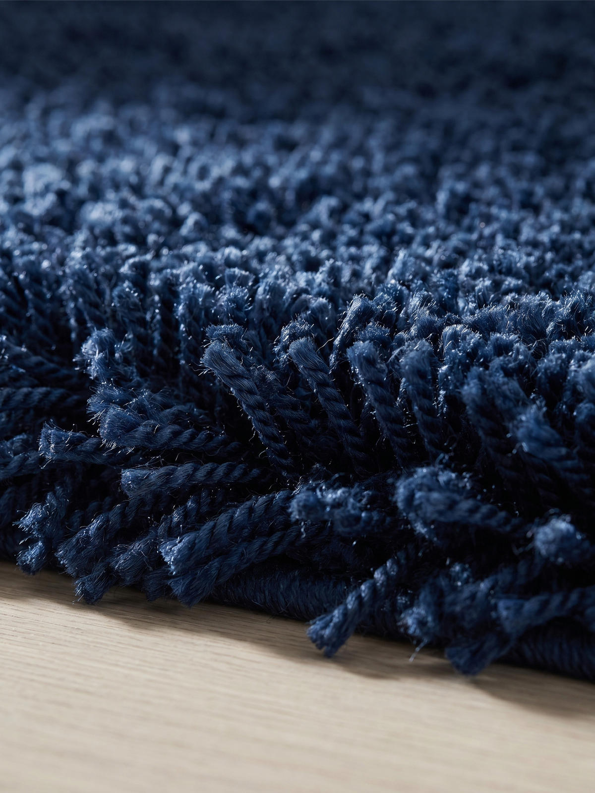TEPPICH Hochflor Unifarben Polypropylen Wohnzimmer Shaggy Marineblau Rechteckig 240x340 - Blau, Textil (340/240cm) - KADIMA DESIGN