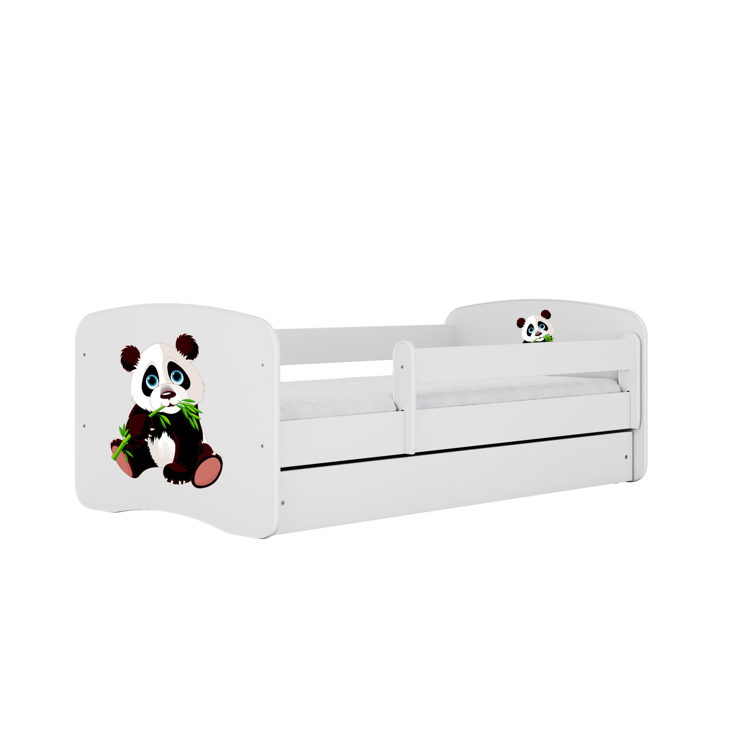 KINDERBETT Panda 2 mit Schublade 140/70 80/61/144 - Weiß, Holzwerkstoff (70/140cm) - RAUMHIRSCH FURNITURE