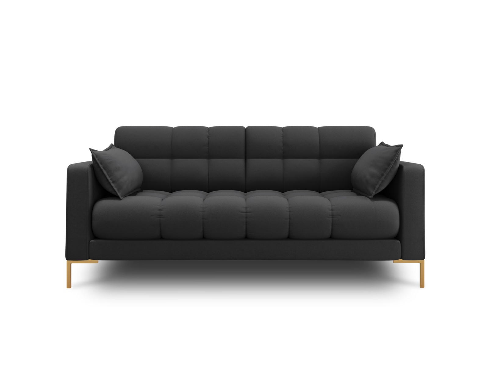 SOFA Mamaia aus strukturiertem Stoff dunkelgrau 2 Sitzplätze - Dunkelgrau, Textil (92/75/152cm) - Micadoni