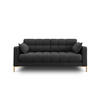 SOFA Mamaia aus strukturiertem Stoff dunkelgrau 2 Sitzplätze - Dunkelgrau, Textil (92/75/152cm) - Micadoni