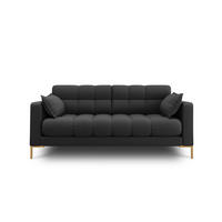 SOFA Mamaia aus strukturiertem Stoff dunkelgrau 2 Sitzplätze - Dunkelgrau, Textil (92/75/152cm) - Micadoni