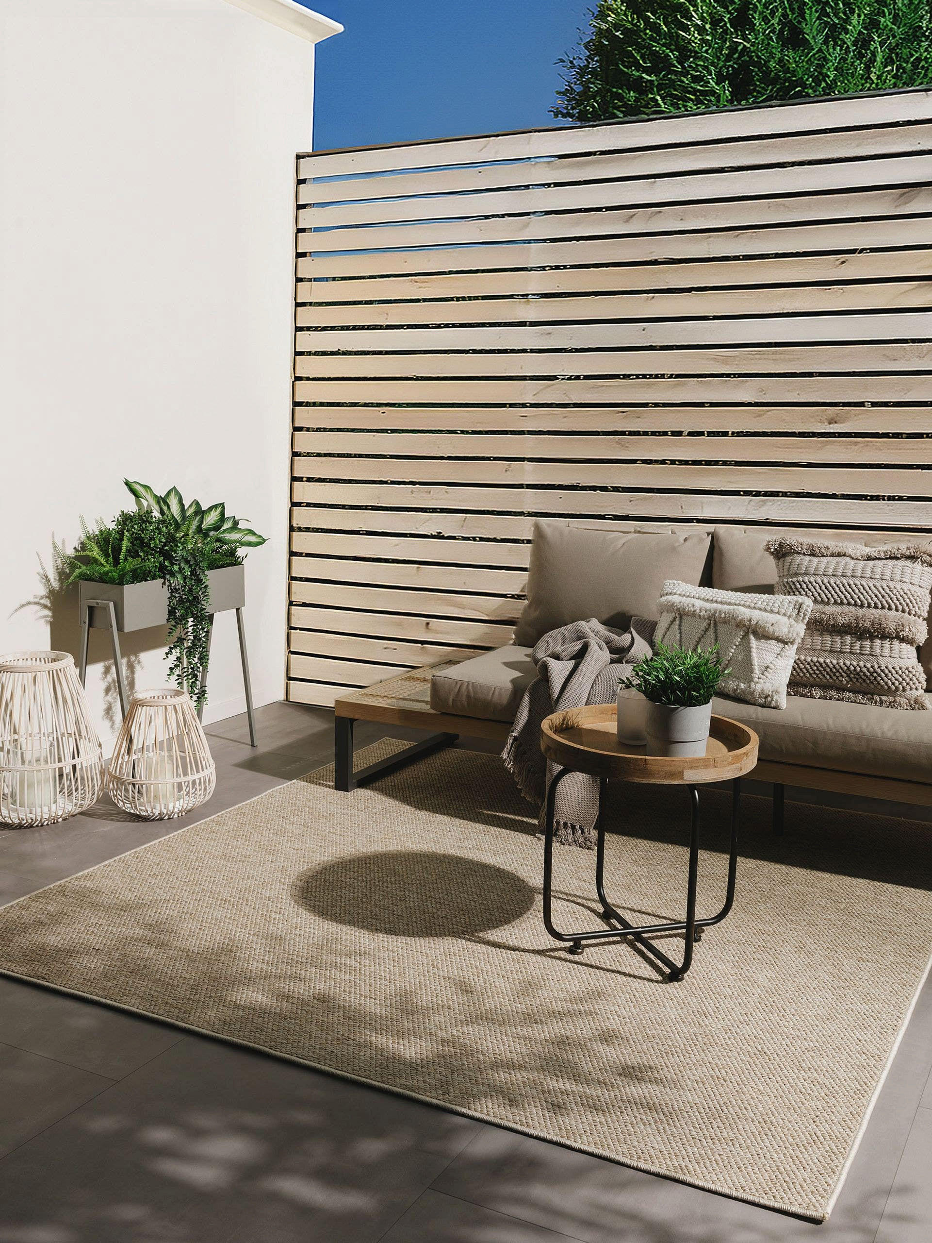 OUTDOORTEPPICH Iowa Taupe 300x300 cm - Taupe, Kunststoff (300/300cm) - benuta