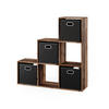 TREPPENREGAL Antikholz 107.2 x 107.8 cm mit 4 Faltboxen - Alteiche, Holzwerkstoff (107.2/107.8/29cm) - Vicco