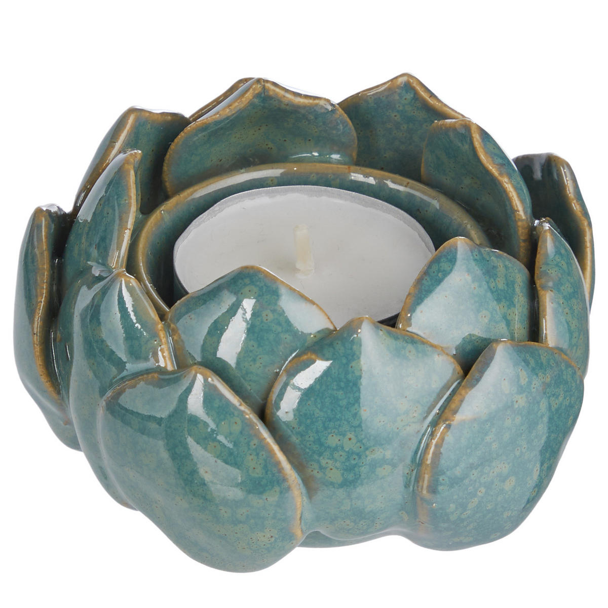 TEELICHTER Blossom - Grün, Keramik (5cm) - BUTLERS